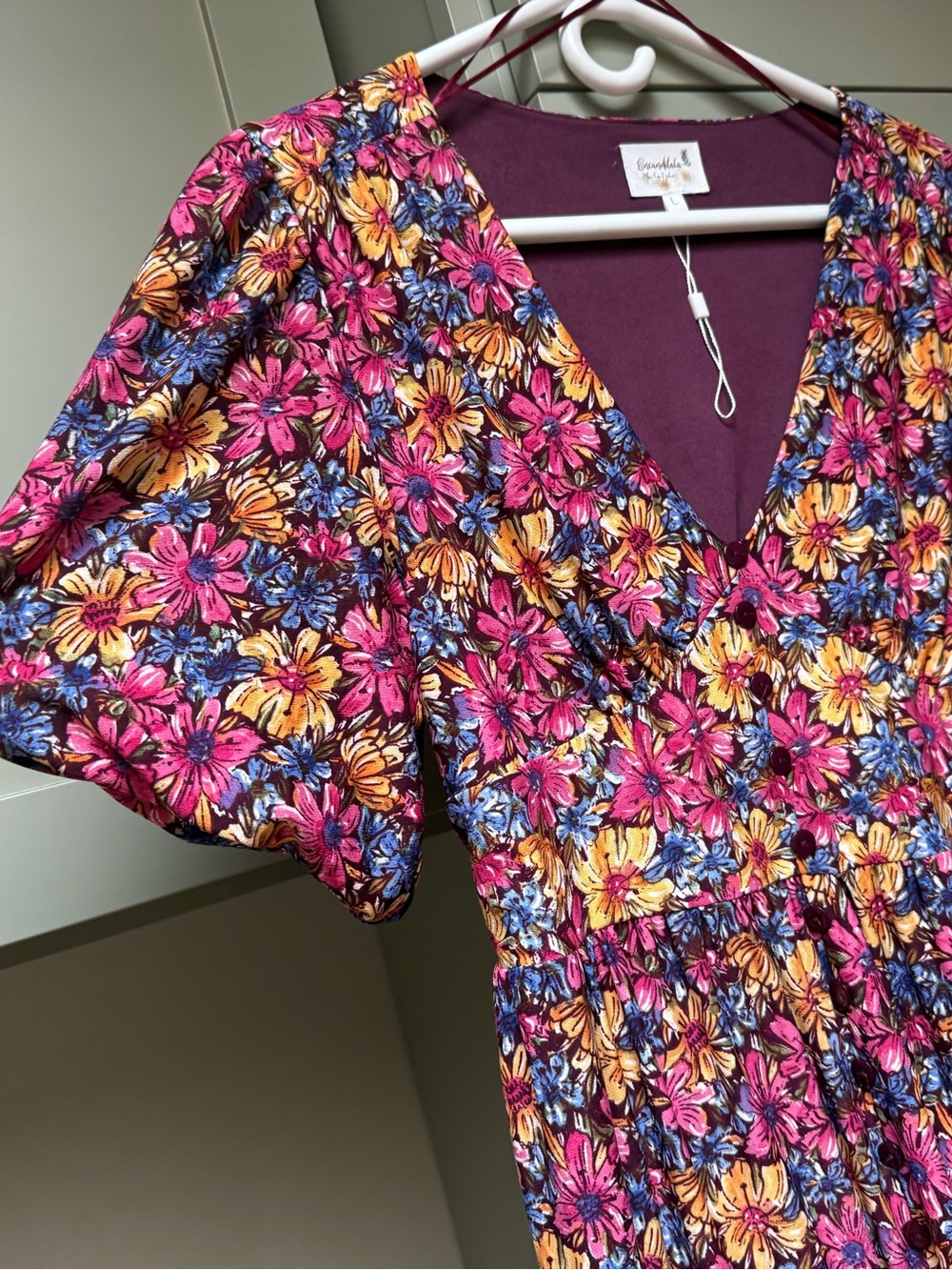 Encandilata Floral Mini Dress – Size L | NWOT| Never Worn - Picture 6 of 6
